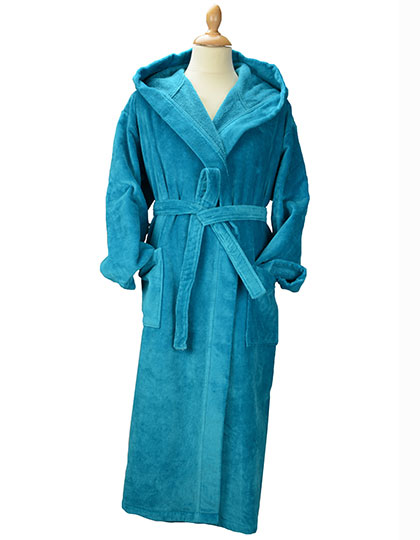 DeLuxe Velour Bathrobe with hood – 100% Baumwolle