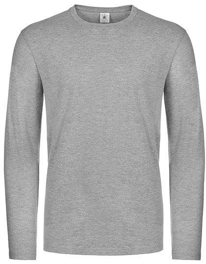 Men's T-Shirt #E190 Long Sleeve – 100% Baumwolle (Sport Grey: 85% Baumwolle / 15% Viskose)