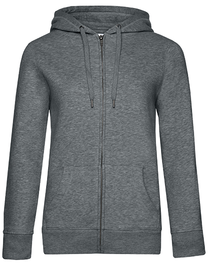 QUEEN Zipped Hood Jacket_° – 80% Baumwolle / 20% Polyester (Heather Grey: 75% Baumwolle / 21% Polyester / 4% Viskose), (Heather Mid Grey: 60% Baumwolle / 40% Polyester)