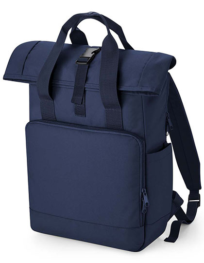 Recycled Twin Handle Roll-Top Laptop Backpack – 100% Polyester