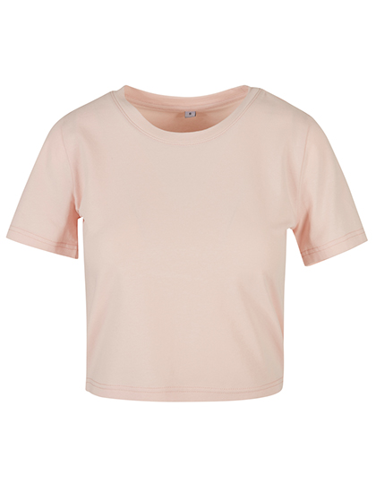Ladies' Cropped Tee – 95% Baumwolle / 5% Elasthan (Grey: 85% Baumwolle / 10% Viskose / 5% Elasthan)