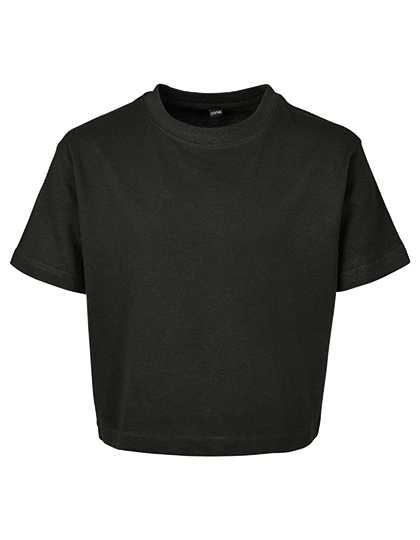 Girls Cropped Jersey Tee – 100% Baumwolle (Heather Grey: 90% Baumwolle / 10% Viskose)