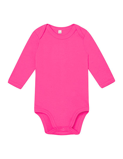 Baby Long Sleeve Bodysuit – 100% Baumwolle (Heather Grey Melange: 85% Baumwolle / 15% Polyester)