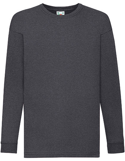 Kids' Valueweight Long Sleeve T – 100% Baumwolle (Heather Grey: 97% Baumwolle / 3% Polyester), (Dark Grey Heather: 50% Baumwolle / 50% Polyester)