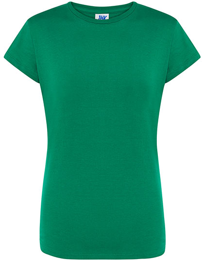 Ladies' Regular Comfort T-Shirt – 100% Baumwolle (Grey Melange: 85% Baumwolle / 15% Viskose), (Heather Farben: 65% Polyester / 35% Baumwolle), (Denim Heather: 60% Baumwolle / 40% Polyester), (Fluor: 100% Polyester)