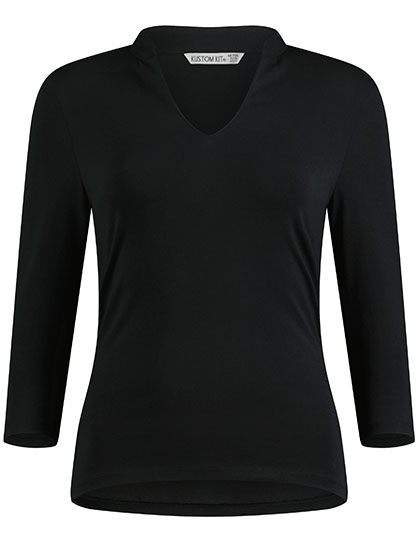Regular Fit Mandarin Collar Top 3/4 Sleeve — besticken oder bedrucken lassen