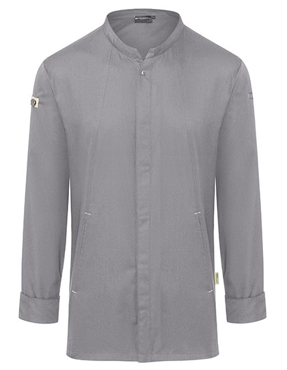 Kochjacke Green-Generation – Vorderseite: 65% Polyester / 35% Baumwolle, Rückseite: 100% Polyester