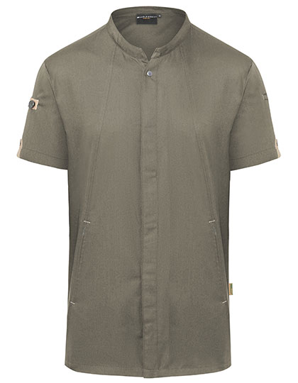 Kurzarm Kochjacke Green-Generation – Vorderseite: 65% Polyester / 35% Baumwolle, Rückseite: 100% Polyester
