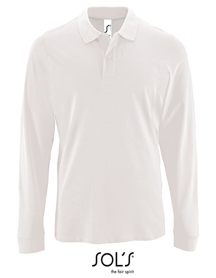 Men's Long-Sleeve Piqué Polo Shirt Perfect – 100% Baumwolle (Charcoal Melange, Heather Oxblood: 60% Baumwolle / 40% Polyester), (Grey Melange: 85% Baumwolle / 15% Viskose)