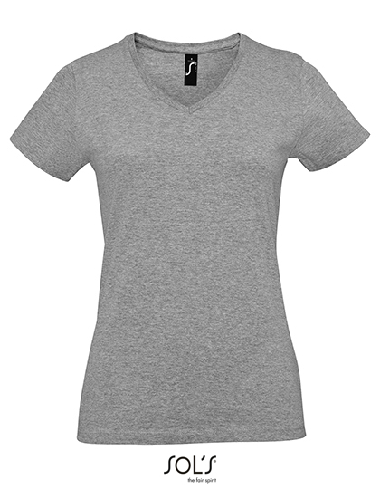 Women's Imperial V-Neck T-Shirt – 100% Baumwolle (Grey Melange: 85% Baumwolle / 15% Viskose)