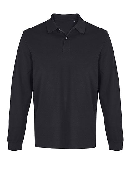 Unisex Pacific Polo Shirt Longsleeve – 100% Baumwolle (Grey Melange: 85% Baumwolle / 15% Viskose)