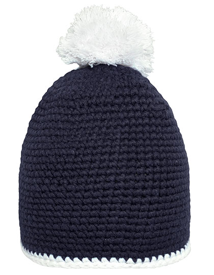 Pompon Hat With Contrast Stripe – Oberstoff: 100% Polyacryl, Futter: 100% Polyester