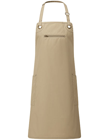 'Barley' Contrast Stitch Bib Apron – 65% Polyester / 35% Baumwolle