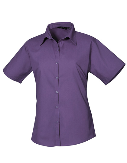 Women's Poplin Short Sleeve Blouse – 65% Polyester / 35% Baumwolle