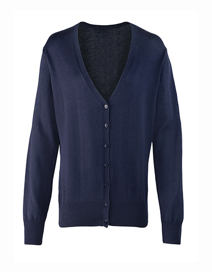 Women's Button Through Knitted Cardigan – 55% Baumwolle / 45% Polyacryl