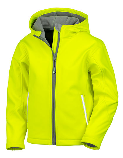 Youth TX Performance Hooded Soft Shell Jacket – Außen: 93% Polyester / 7% Elasthan, Innen: 100% Polyester