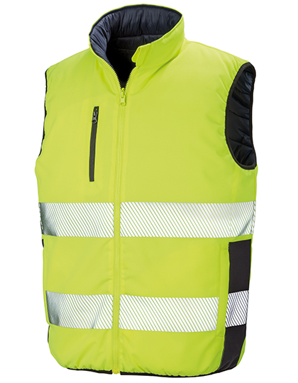 Reversible Soft Padded Safety Gilet – Außen + Füllung: 100% Polyester, Futter: 100% Nylon (Navy)