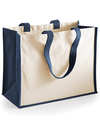 Printers Jute Classic Shopper – Vorder- und Rückseite: 100% Jute, Rest: 100% Baumwolle