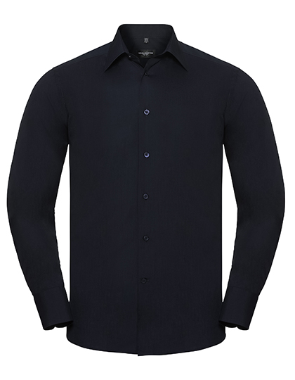 Men's Long Sleeve Tailored Polycotton Poplin Shirt – 65% Polyester / 35% Baumwolle