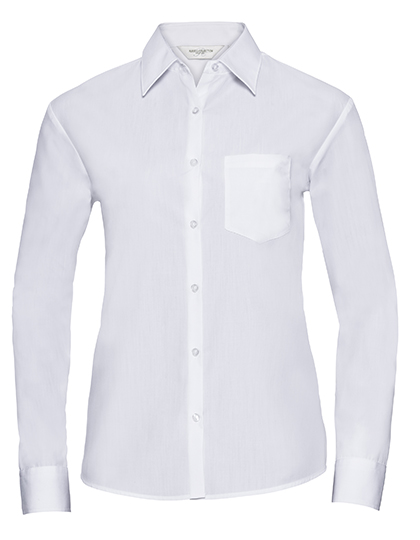 Ladies' Long Sleeve Classic Polycotton Poplin Shirt – 65% Polyester / 35% Baumwolle