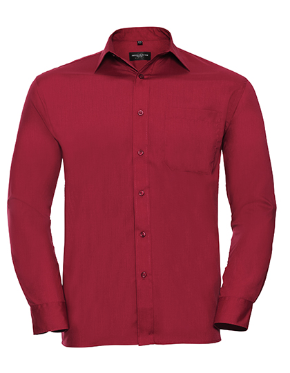 Men's Long Sleeve Classic Polycotton Poplin Shirt – 65% Polyester / 35% Baumwolle