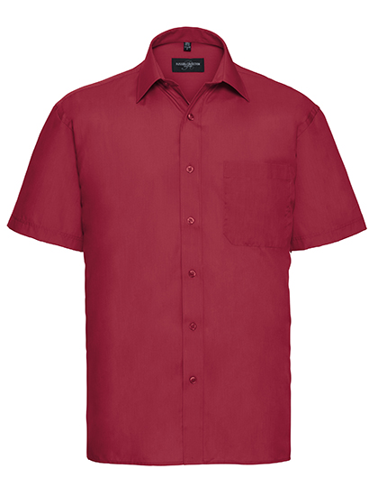 Men's Short Sleeve Classic Polycotton Poplin Shirt – 65% Polyester / 35% Baumwolle