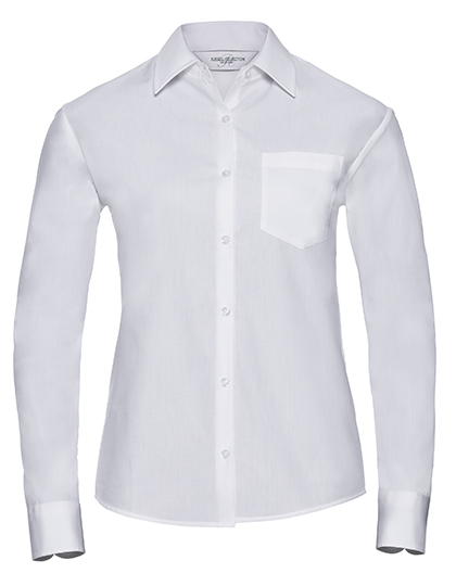 Ladies' Long Sleeve Classic Pure Cotton Poplin Shirt
